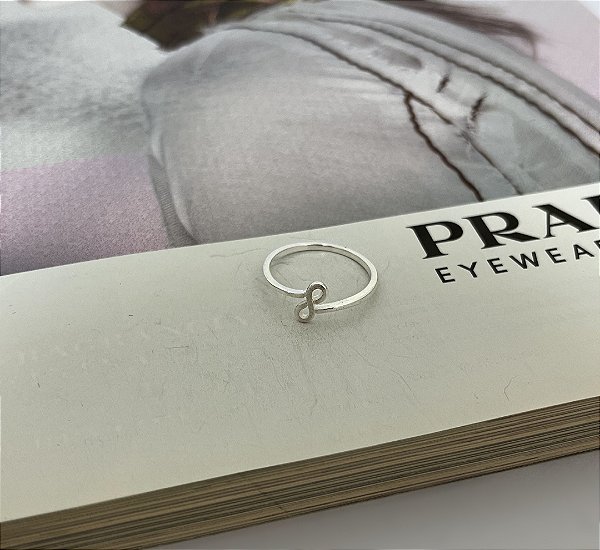 Anel Infinito Liso em Prata 925 - N°18