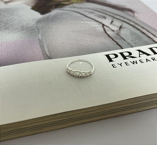 Anel Coroa com Corações em Prata 925 - N°16