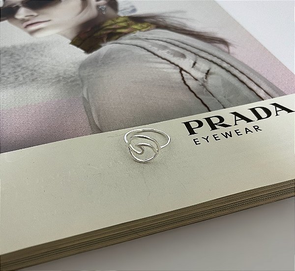 Anel Círculo com Onda em Prata 925 - N°22