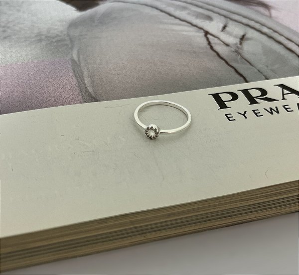 Anel Círculo Cravejado em Prata 925 - N°15