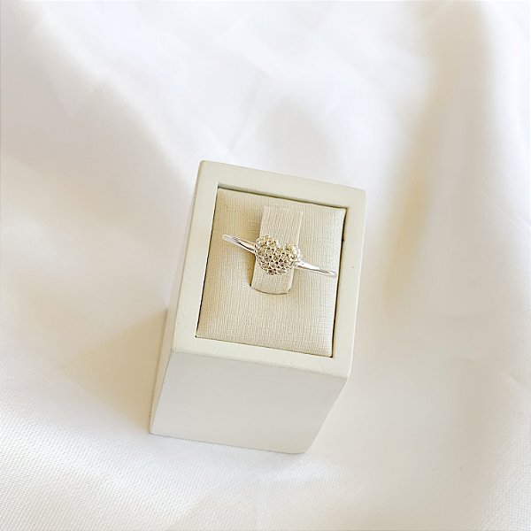 Anel de Coração Cravejado em Prata 925 - N°19