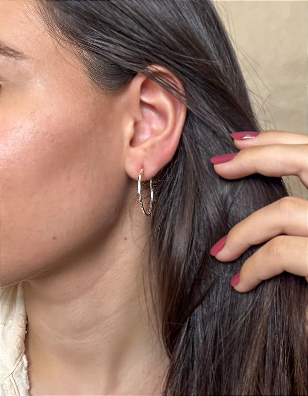 Argola Redonda 27mm em Prata 925