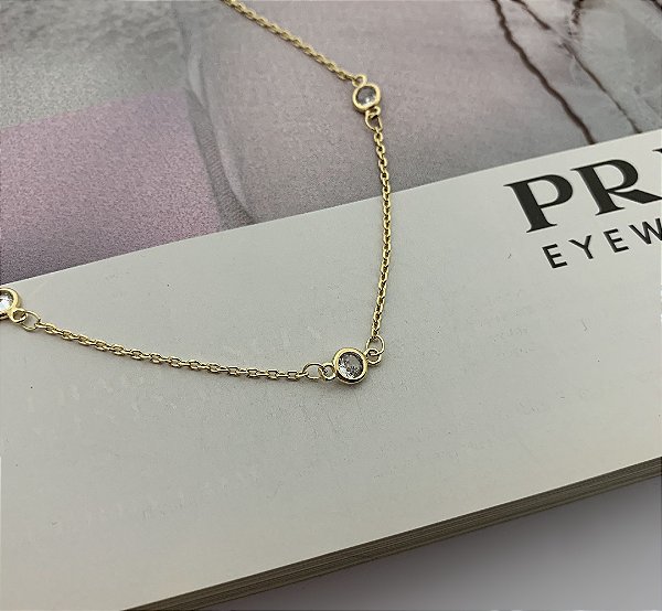 Choker com Pontos de Luz Folheada a Ouro