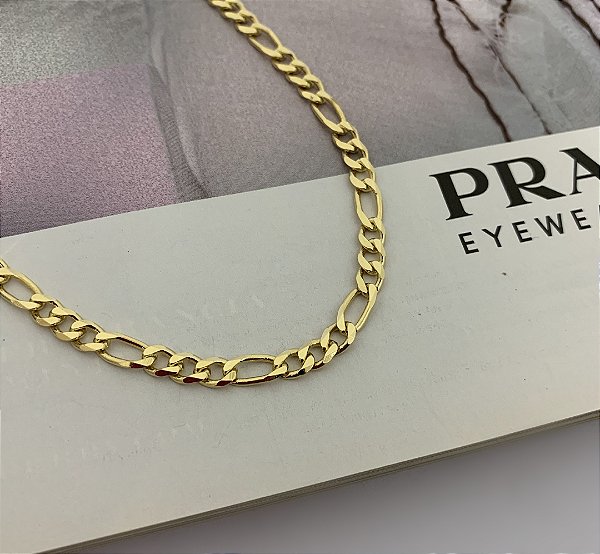 Colar Corrente Elo 3x1 Folheada a Ouro