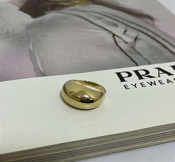 Anel Maxi Boleado Folheado a Ouro