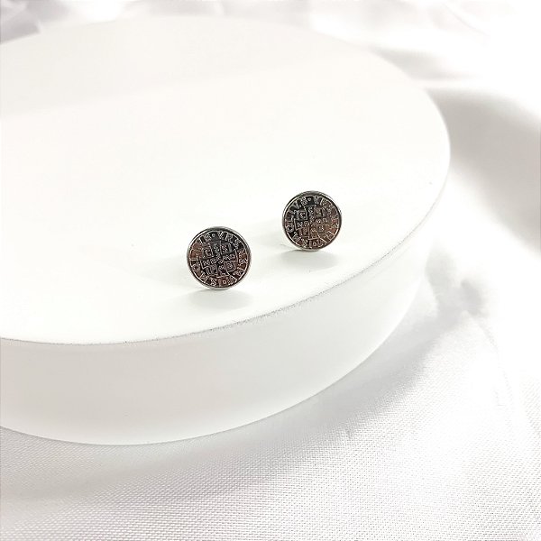 Brinco Medalha de São Bento em Aço Inox