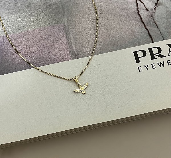 Colar Pingente de Espírito Santo Folheado a Ouro