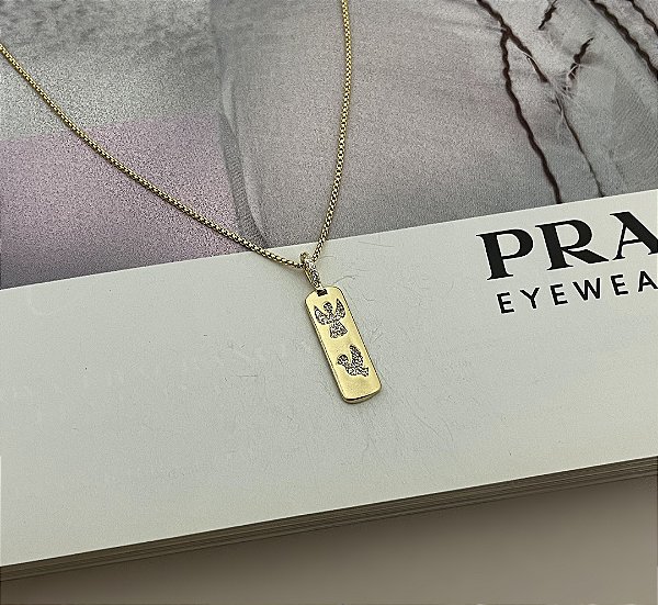 Colar Pingente de Anjo e Espírito Santo Folheado a Ouro