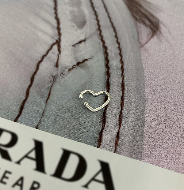 Piercing Fake de Coração em Prata 925