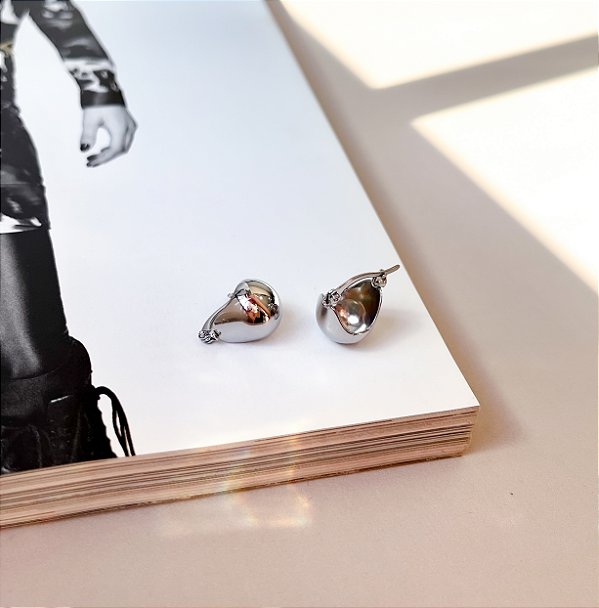 Argola Abaulada com Fecho de Gancho em Aço Inox