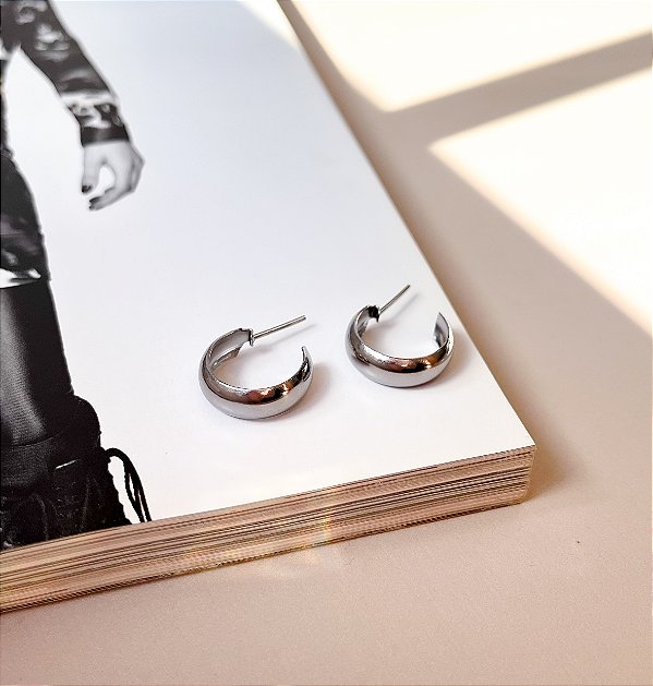 Argola Lisa 15mm em Aço Inox