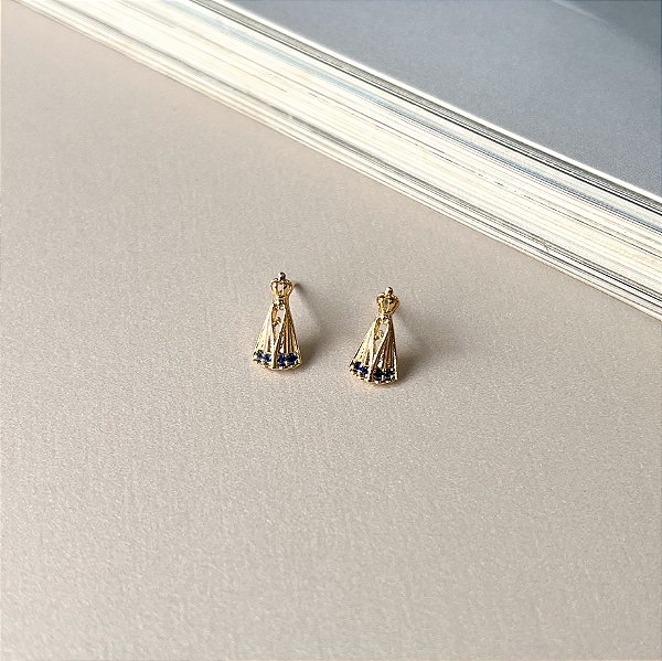 Brinco Nossa Senhora Aparecida Folheado a Ouro