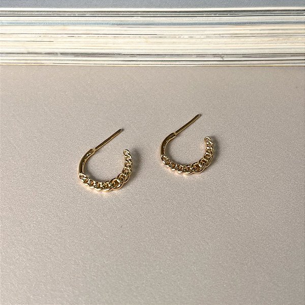 Argola de Corrente Folheada a Ouro