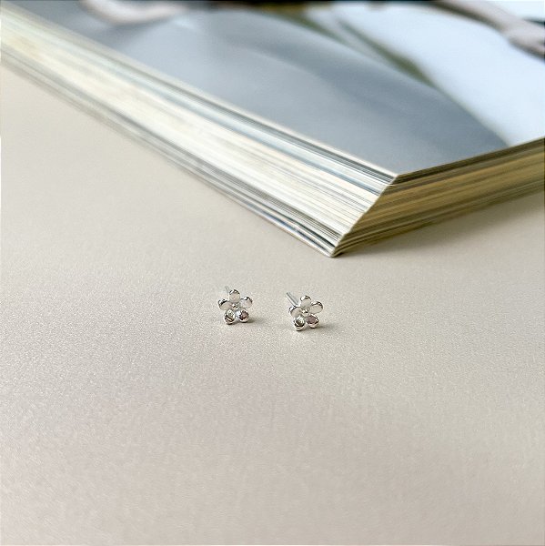 Brinco de Flor em Prata 925