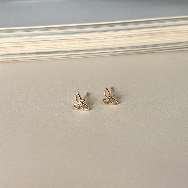 Brinco de Pássaro Folheado a Ouro