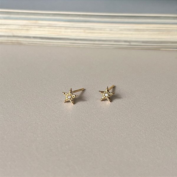 Brinco de Estrela Folheado a Ouro