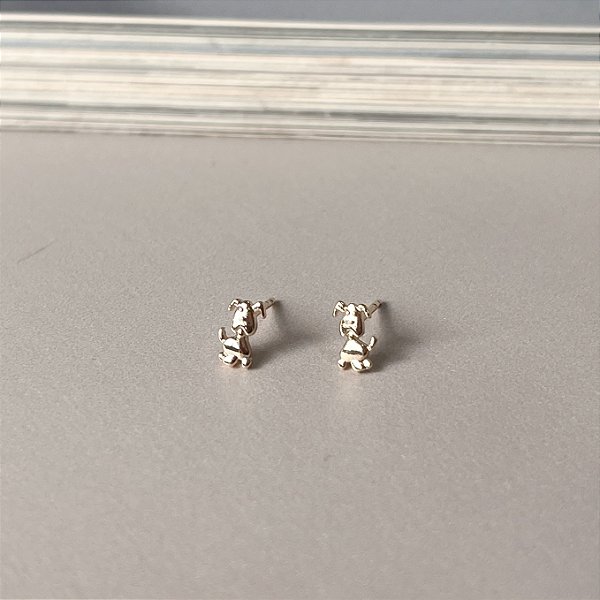 Brinco de Cachorrinho Folheado a Ouro