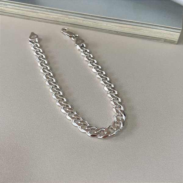 Pulseira Masculina Elo Grumet 7mm Prata 925