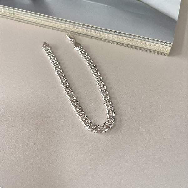 Pulseira Masculina Elo Grumet 5mm Prata 925