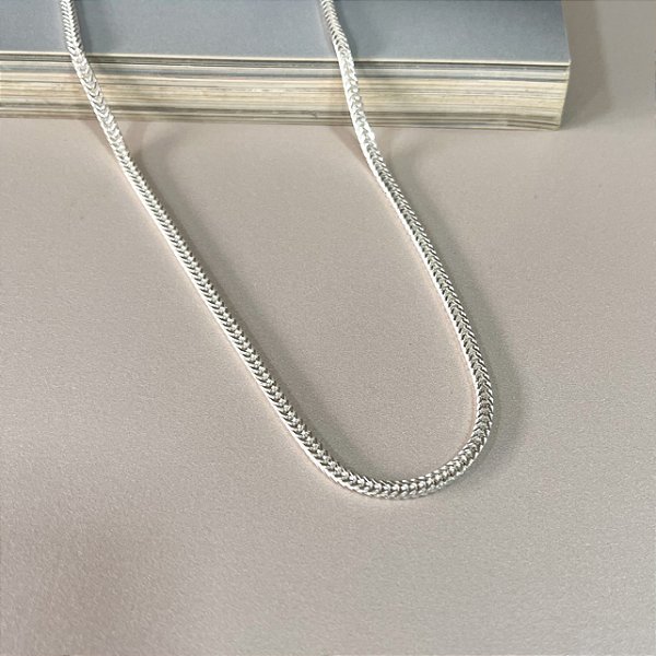 Corrente Elo Trançado em Prata 925 70cm