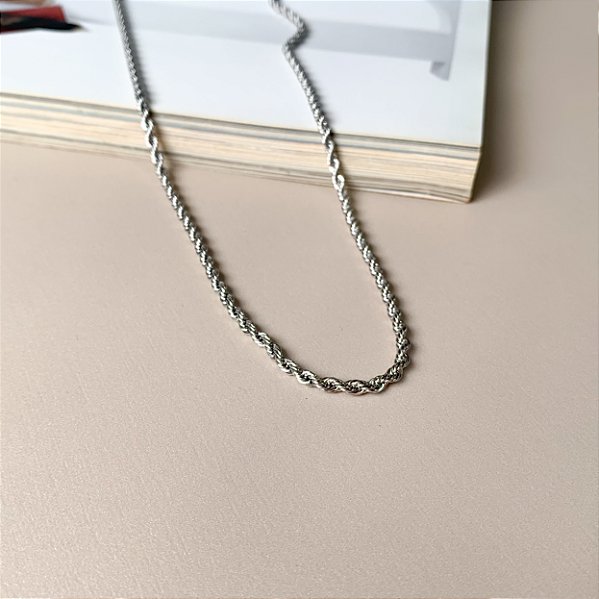Colar Cordão Baiano 3mm em Aço Inox