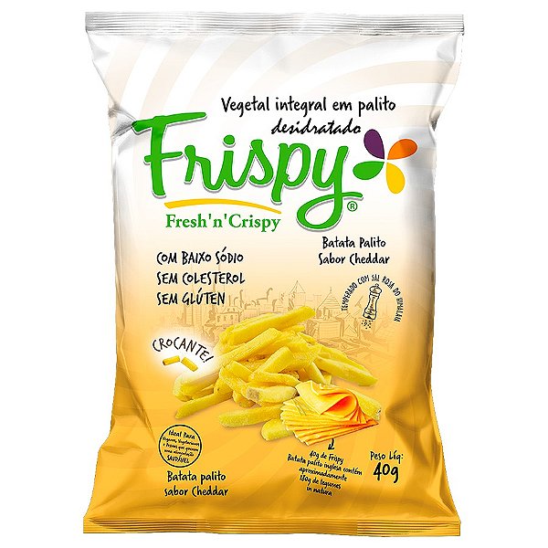 Chips de batata sabor cheddar palito Frispy integral 40g