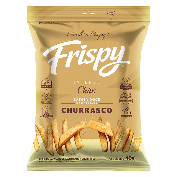 Chips de batata sabor churrasco pacote Frispy integral 40g