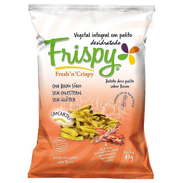 Chips de batata doce sabor bacon Frispy integral 40g