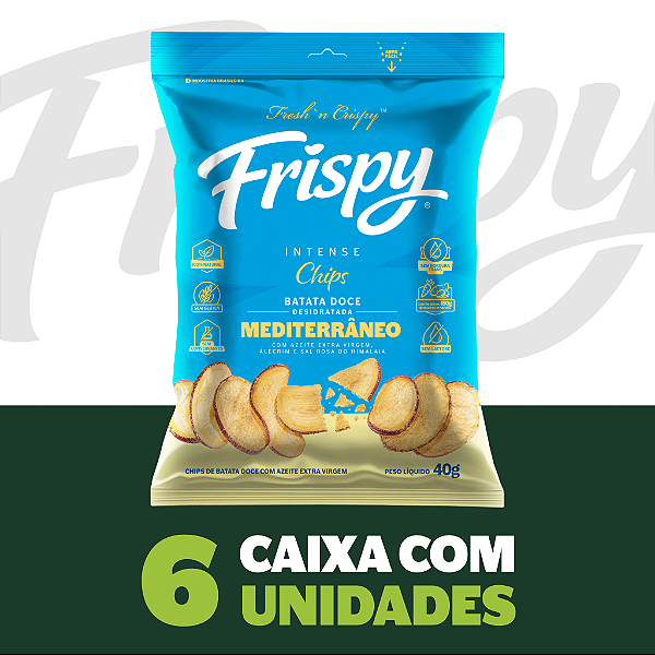 Caixa com 06 pct - Sabores do Mediterrâneo - Chips de batata doce 40g