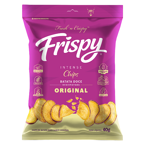 Chips de batata doce original pacote Frispy 40g
