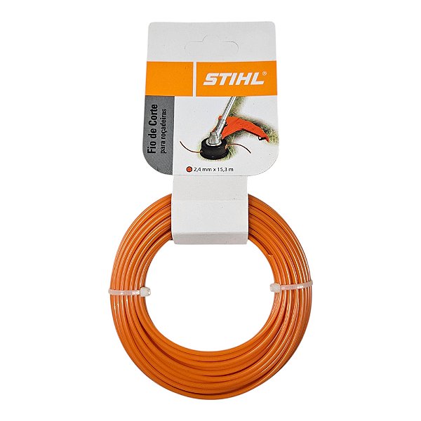 Rolo Fio de Nylon Stihl - Laranja - Perfil Redondo - 2.4mm x 15.3m