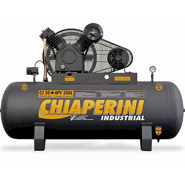 Compressor Chiaperini CJ 20/250 APV - 20pcm 5HP 250L 175psi - Trifasico 220/380V