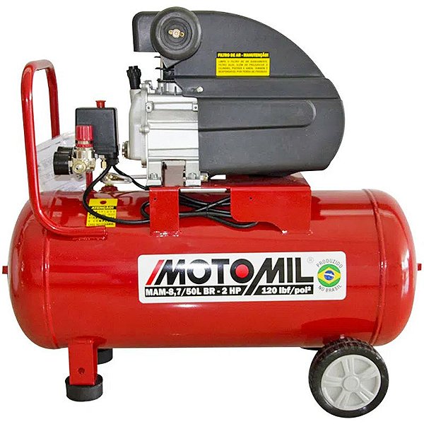 Motocompressor Motomil MAM 8.7/50 - 8,7pcm 50L 120psi - 220V (37896.2)