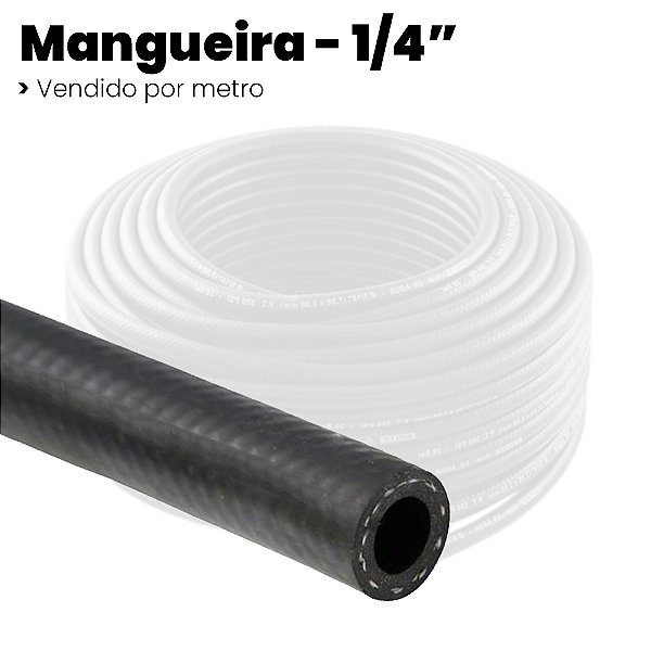 Mangueira Compressor Borracha Plastic - 300psi - 1/4 - Por Metro