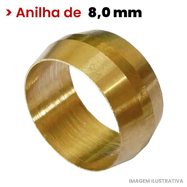 Anilha em Latão - 8mm