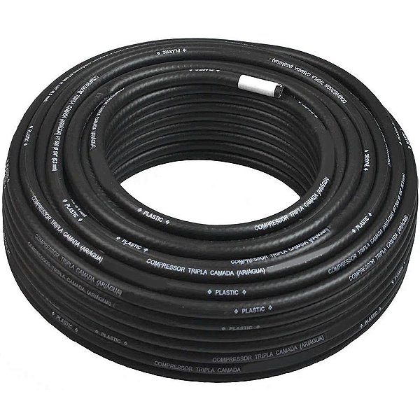 Rolo Mangueira Compressor Borracha Plastic - 300psi - 50m - 1/4