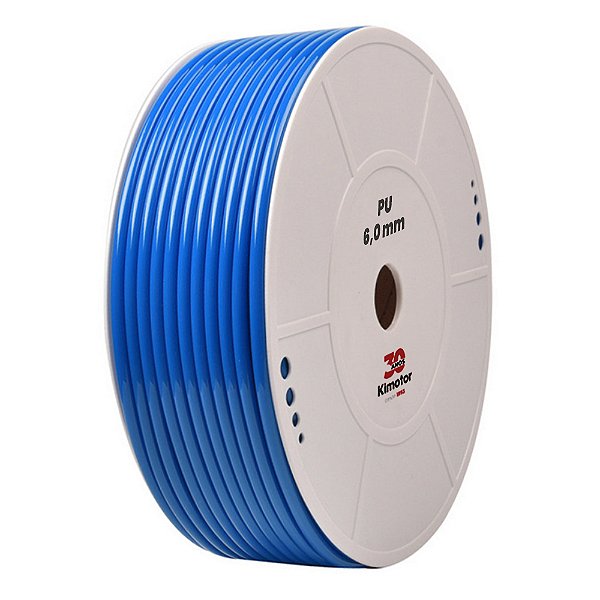 Rolo Mangueira Compressor PU Azul - 140psi - 100m - 6 x 4mm