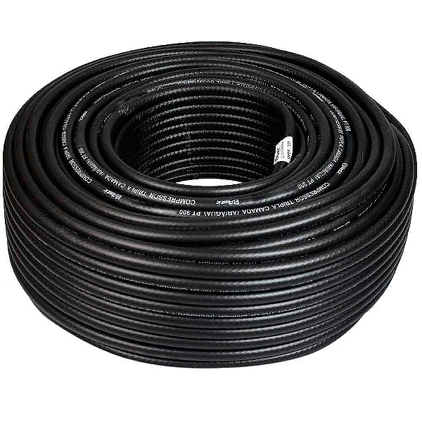 Rolo Mangueira Compressor Borracha Plastic - 300psi - 100m - 1/2