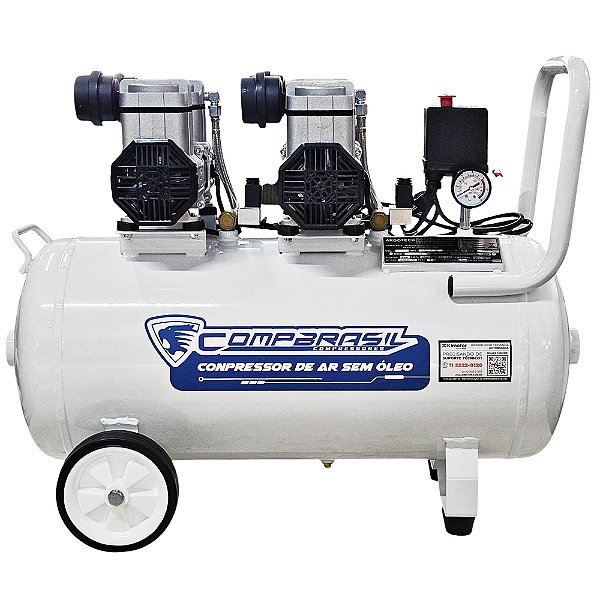 Compressor Compbrasil 1100x2/50L - 10pcm 50L 120psi - 220V - Isento de Oleo