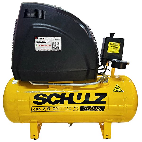 Motocompressor Schulz CSA 7.5/15 Twister - 7,5pcm 15L 120psi - 127V (915.0434-0)