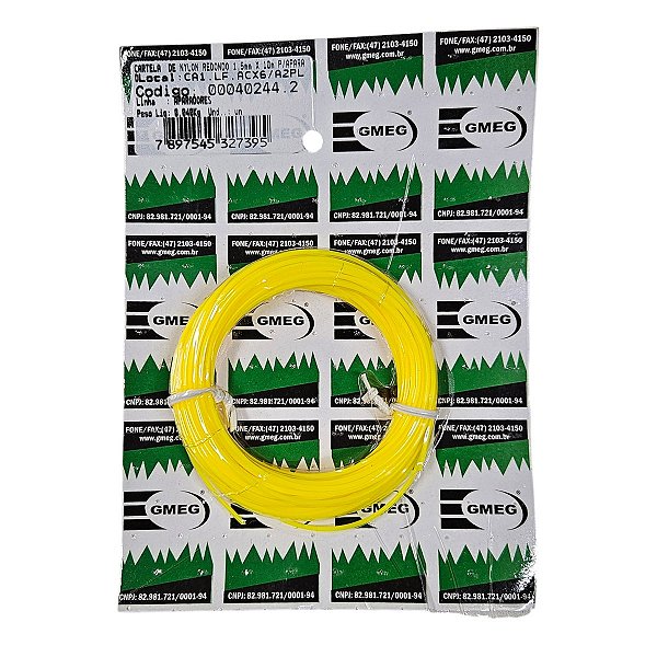 Rolo Fio de Nylon Motomil - Amarelo - Perfil Redondo - 1.5mm x 10m (40244.2)