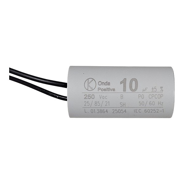 Capacitor Permanente - Onda Positiva - 250V - 10uF - Cabo