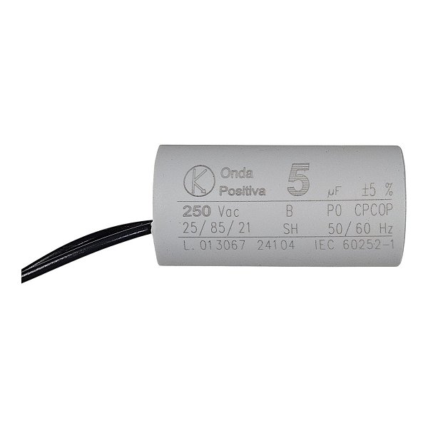 Capacitor Permanente - Onda Positiva - 250V - 5uF - Cabo