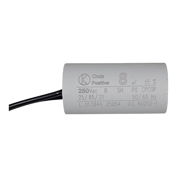 Capacitor Permanente - Onda Positiva - 250V - 8uF - Cabo