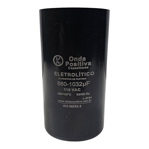 Capacitor Eletrolítico de Partida Onda Positiva - 860/1032uF x 110V