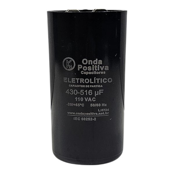 Capacitor Eletrolítico de Partida Onda Positiva - 430/516uF x 110V
