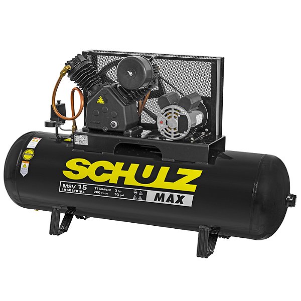 Compressor Schulz MSV 15/200 Max - 15pcm 3HP 200L 175psi - Monofasico 220V (921.7994-0)
