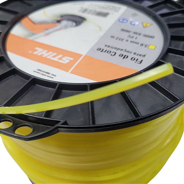 Carretel Fio de Nylon Stihl - Amarelo - Perfil Quadrado - 3.0mm x 312m