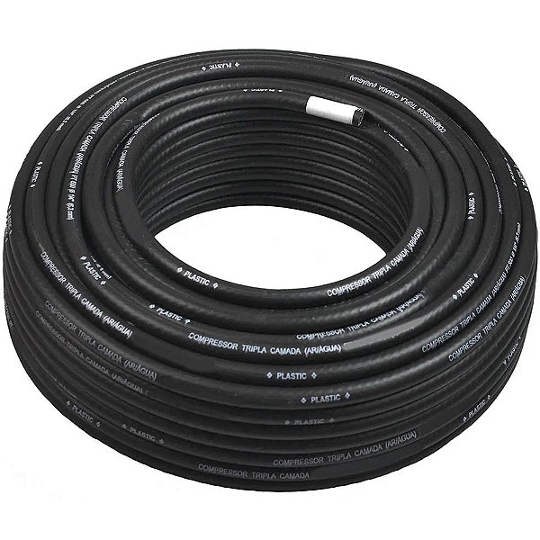 Rolo Mangueira Compressor Borracha Plastic - 300psi - 50m - 1/4 (MB14)