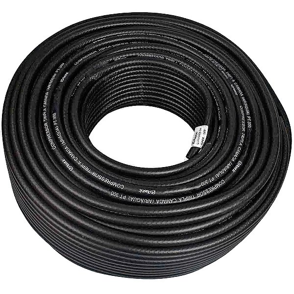 Rolo Mangueira Compressor Borracha Plastic - 300psi - 50m - 3/8 (MB38)